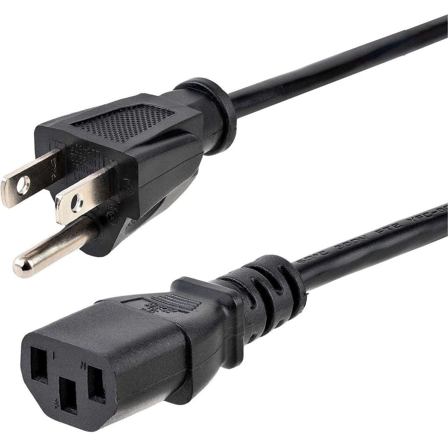 StarTechcom 10 ft Standard Computer NEMA5-15P to C13 IEC 60320 C13 to NEMA 5-15 M - AC 110 V - 305 m - black