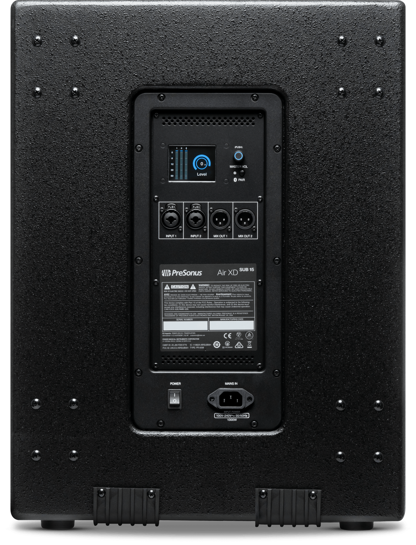 PreSonus Air XD Sub 15 — rear panel