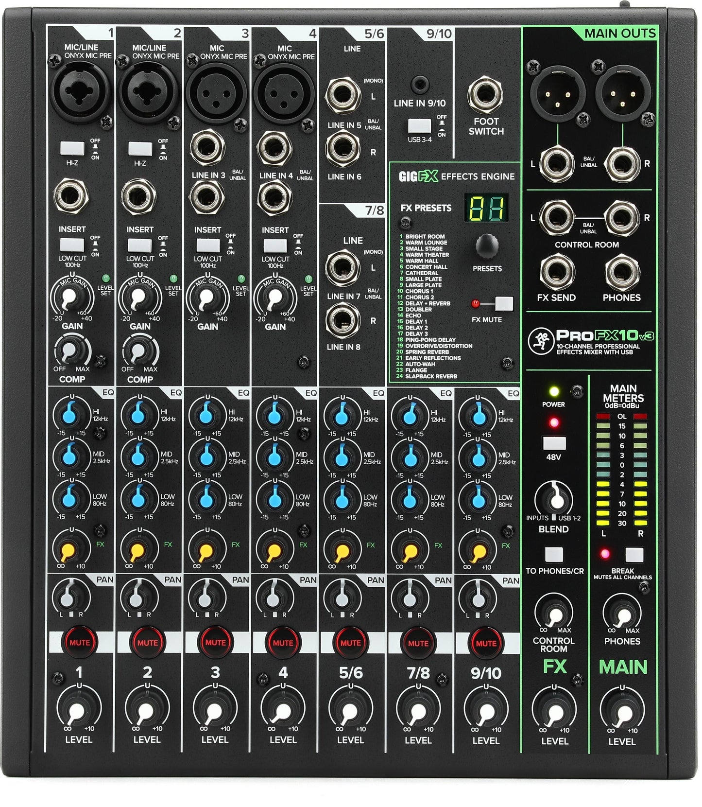 Mackie Profx10 V3 Mixer With Fx Us