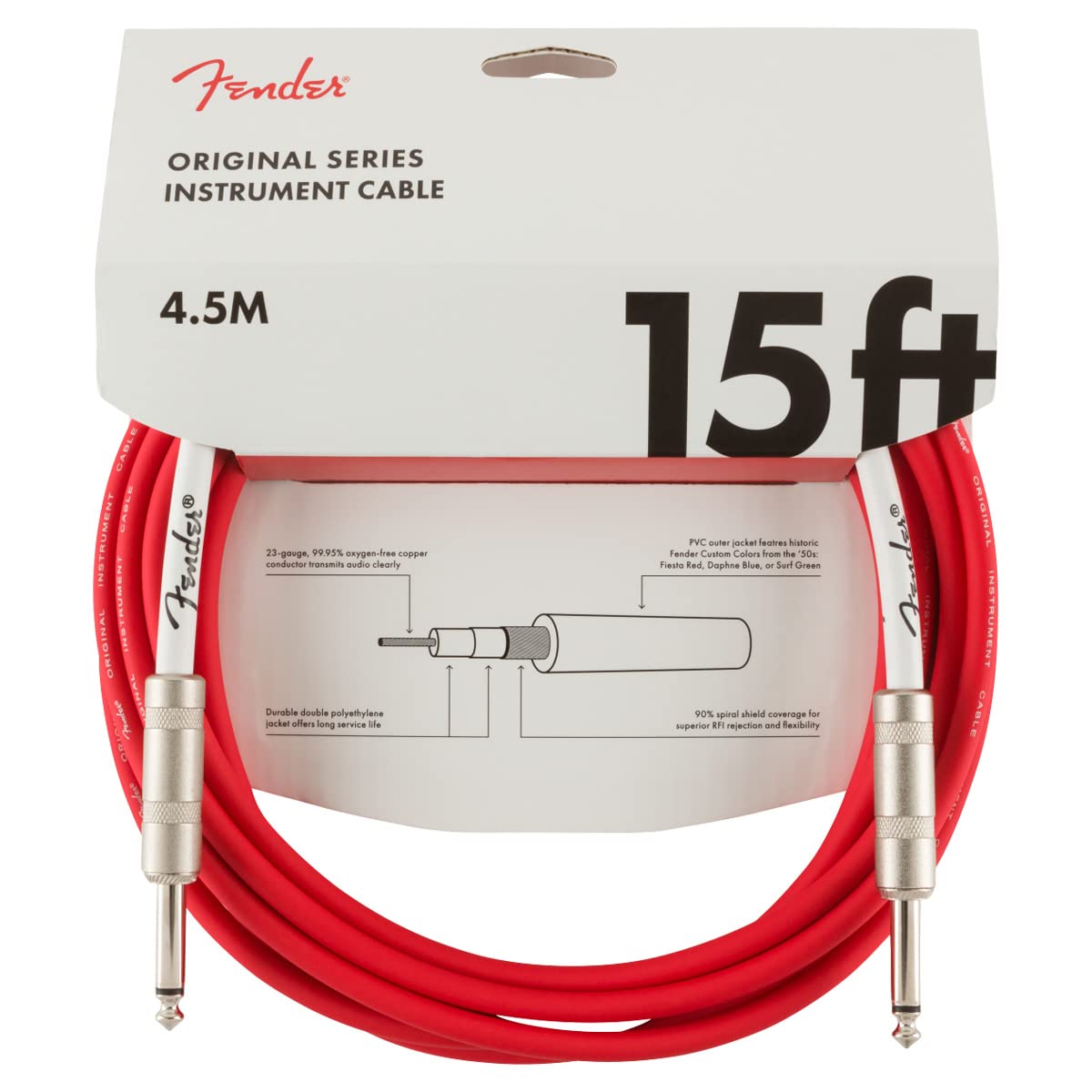 Fender Instrument Cable 15Ft Red
