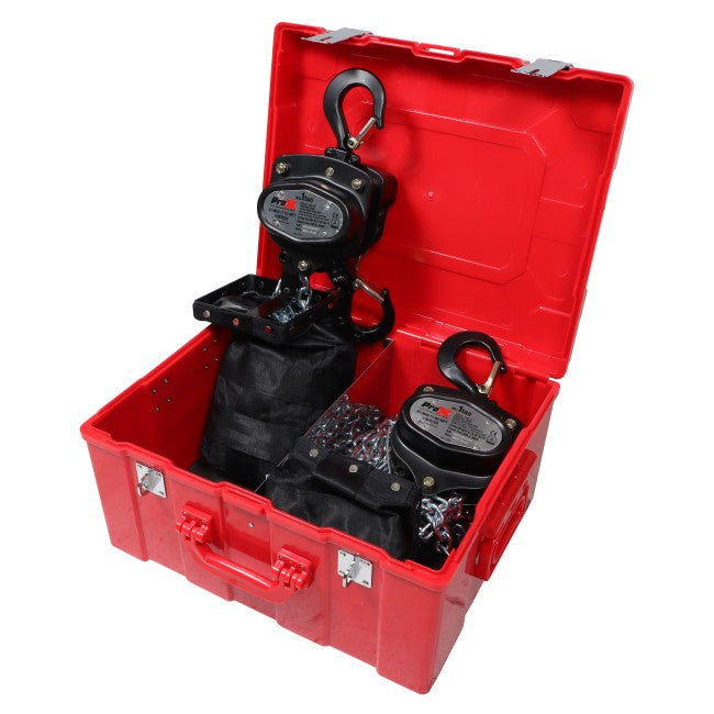 Pro X XT-MCH1TX2-30FT Set of 2 1 Ton Capacity 9 meter 30Ft Chain Hoist Includes Free ABS Case Chain