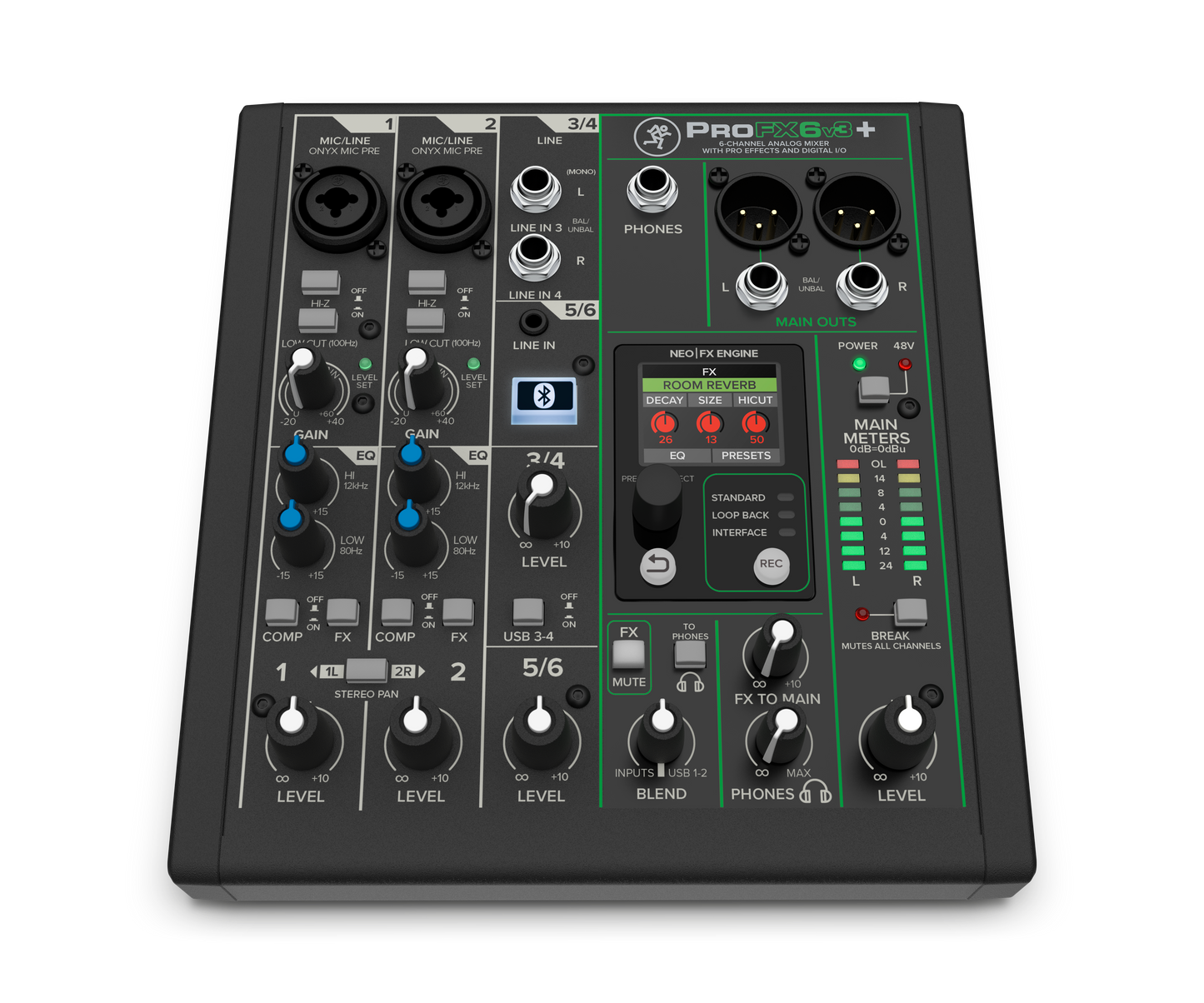 Mackie Profx6 V3+ Mixer With Fx And Bluetooth