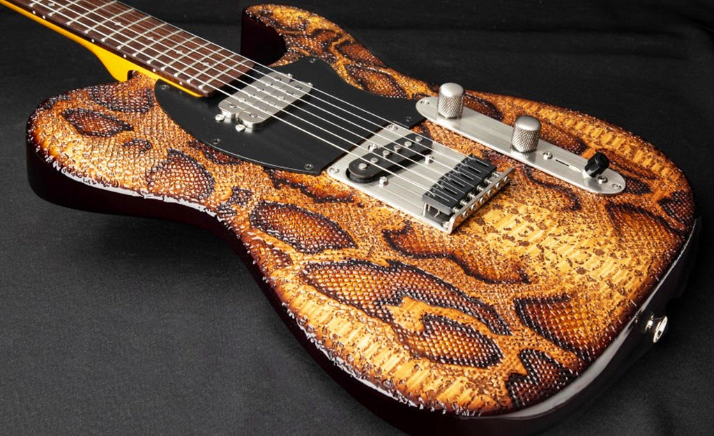 Custom Electric Guitar snake skin