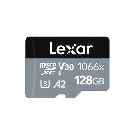 Lexar Professional 1066x 128GB microSDXC UHS-I card, SILVER Series