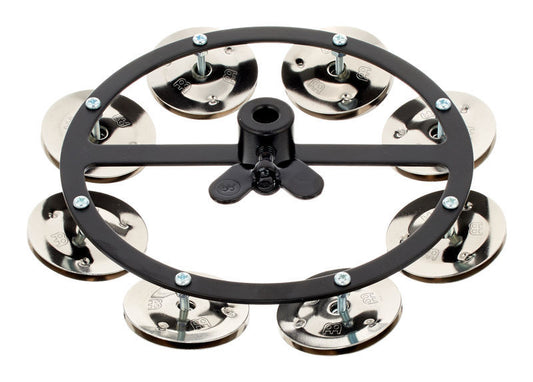 Meinl HTHH1BK single-row hi-hat tambourine with steel jingles