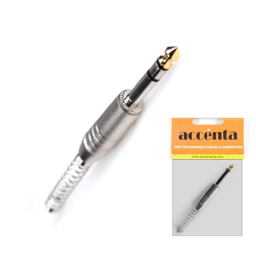 Accenta ACC568 1/4" TRS Male Solder-On Cable Connector (Metal)