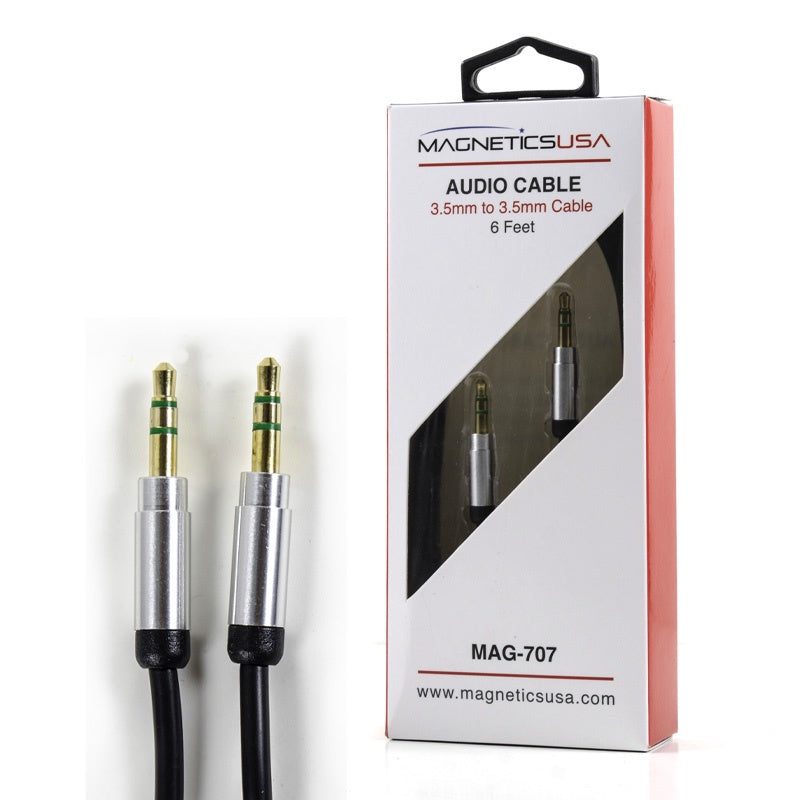 Magnetics MAG707 3.5mm Stereo to 3.5mm Stereo 6ft Cable with Aluminum Head and Gold Plated Terminal