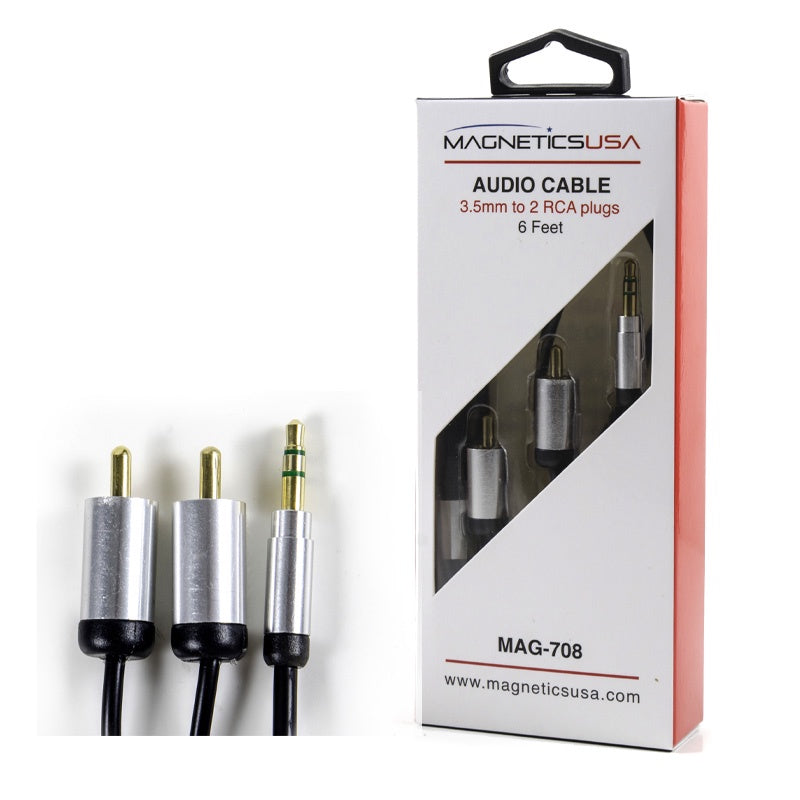 Magnetics MAG708 3.5mm TRS Male to 2 RCA 6ft Cable