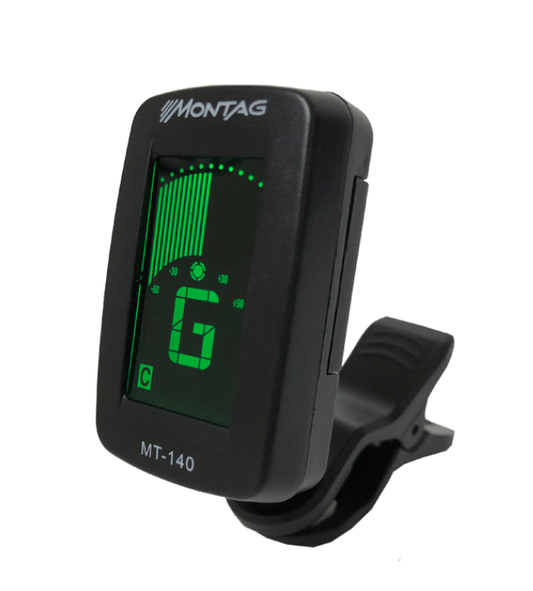 Montag MT-140 black clip-on tuner with green display