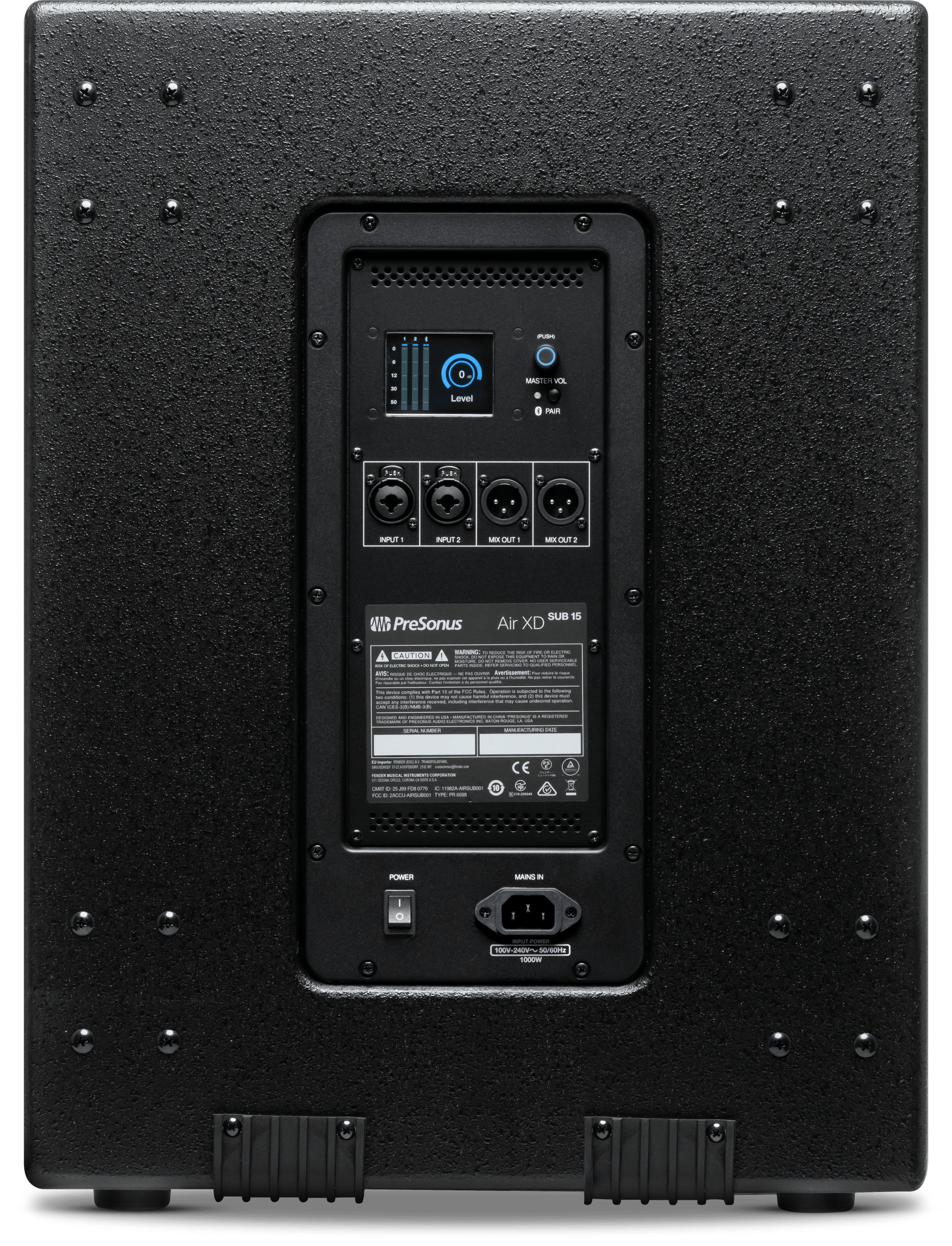 PreSonus Air XD Sub 15 — rear panel
