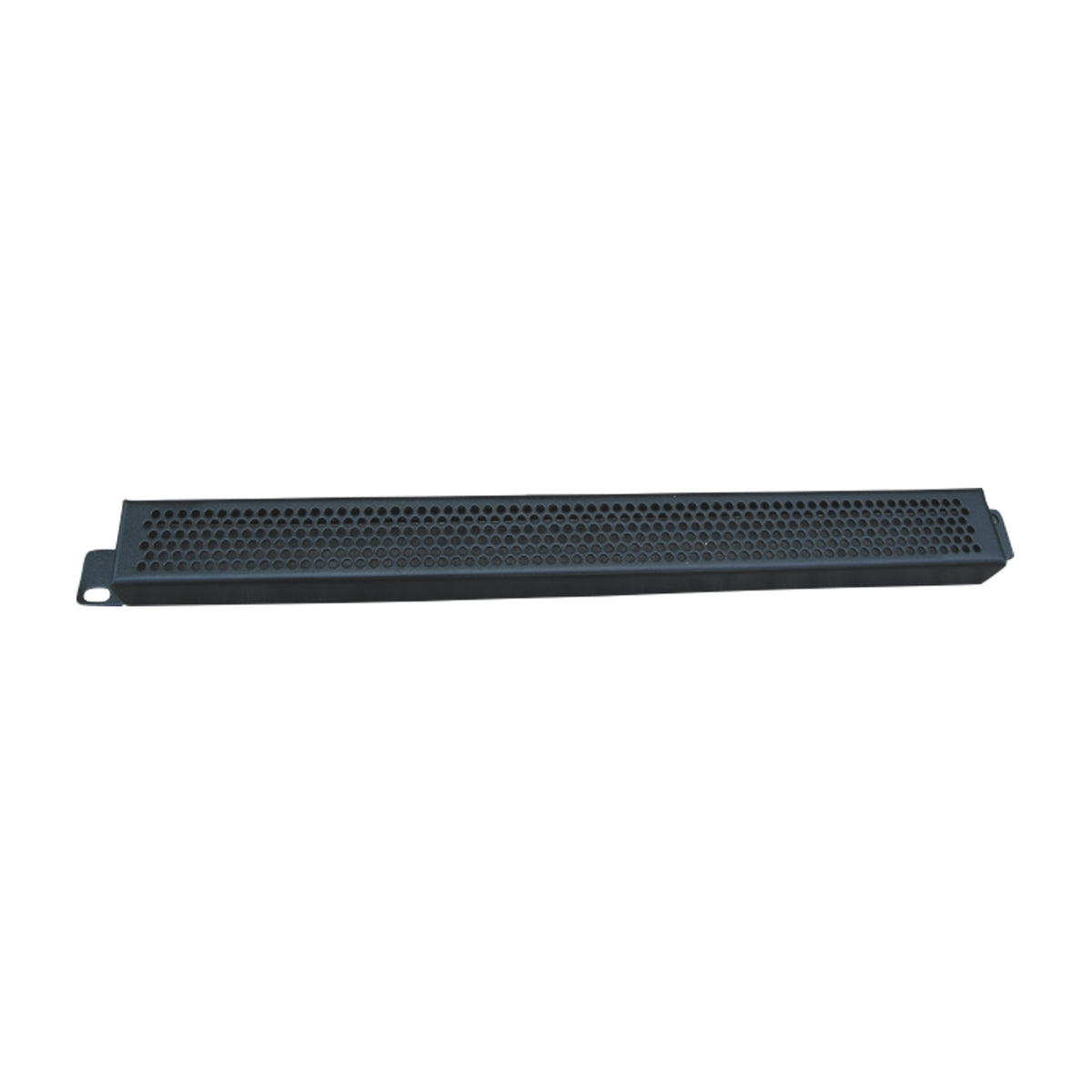 Black 1U perforated steel security rack panel