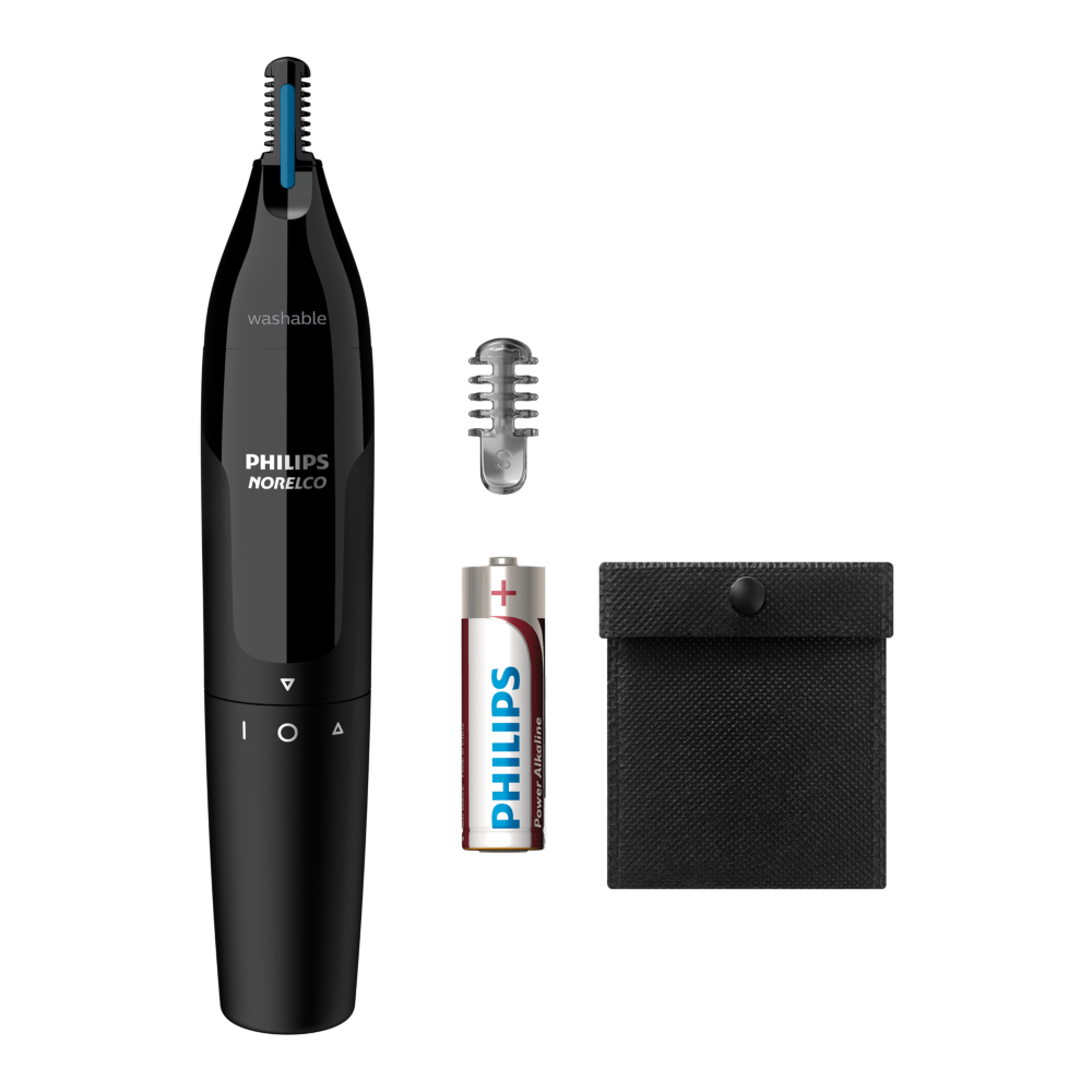 Philips Norelco Nose Trimmer 1000 NT1605 with AA battery and pouch