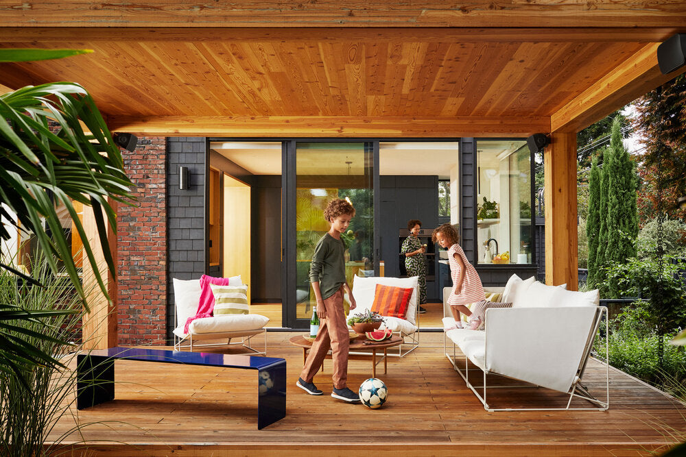 Sonos Outdoor Speakers by Sonance installed on a patio