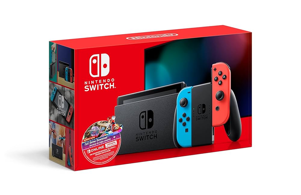 Nintendo Switch Neon BlueNeon Red Joy-Con + Mario Kart 8 Deluxe