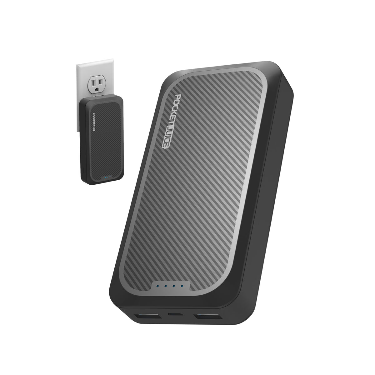 Tzumi Pocket Juice 10,000mAh portable charger with fold-out AC plug