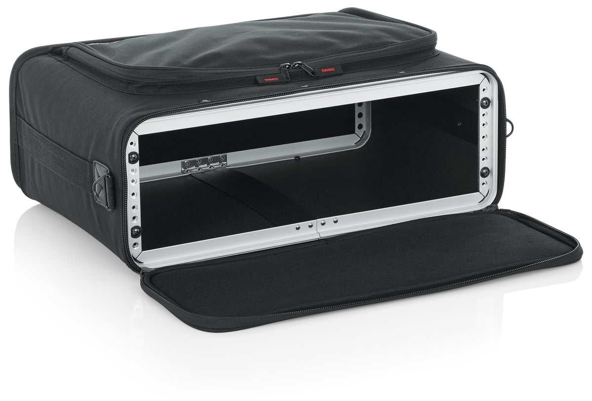Gator GR-RACKBAG-3U open showing rack rails