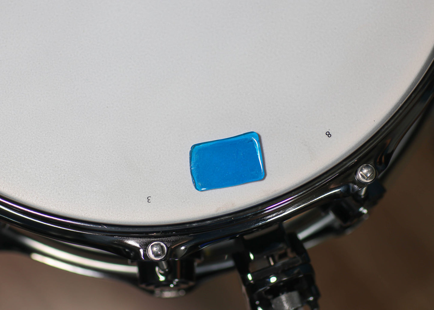 RTOM MoonGel pads in use on a drumhead