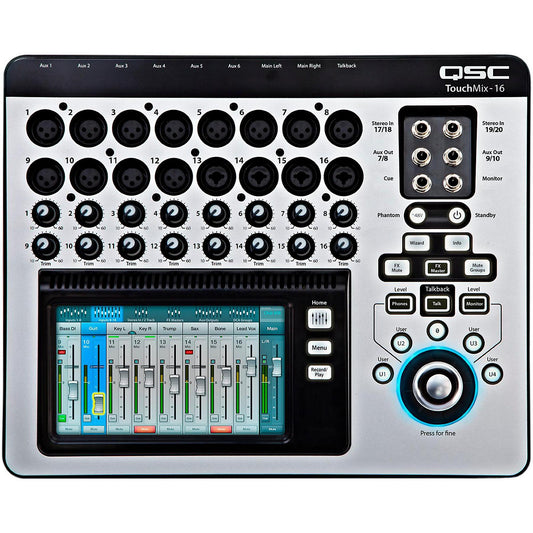 QSC TouchMix-16 compact digital mixer, top view