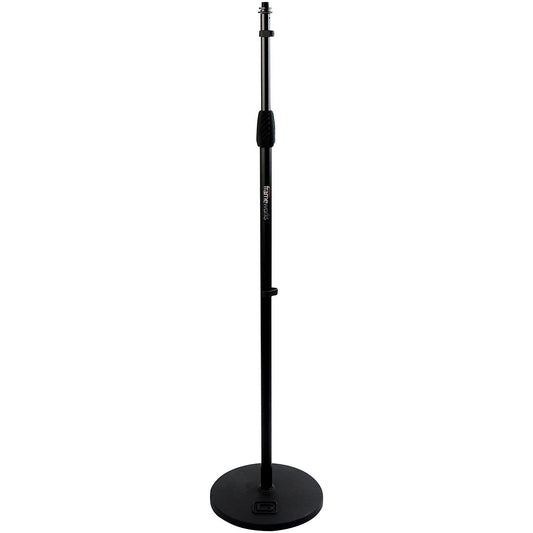 Gator Frameworks mic stand with 10-inch round base and twist clutch
