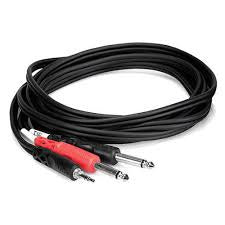 Hosa CMP-159  Stereo Breakout  3.5mm to Double 1/4-inch TS 10 ft