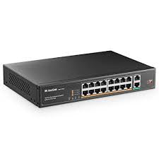 16 Port PoE Switch with 2 Gigabit Uplink for powerful network solutions in Curaçao and the Caribbean.