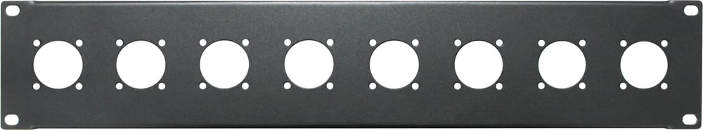 Sound Barrier SB2URP8 black 2U rack panel with 8 Speakon cutouts