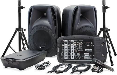 Gemini ES-210MXBLU-ST portable PA system with stands