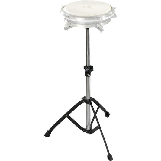 Pearl travel conga stand, chrome tube on black folding base