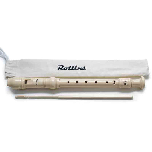 Rollins ROL-453 German-fingering 3-piece recorder with cover and cleaning rod