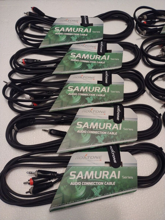 Roxtone RACC280AL15  SAMURAI 35MM RA STEREO MALE TO 14 STEREO MALE CABLE 15M