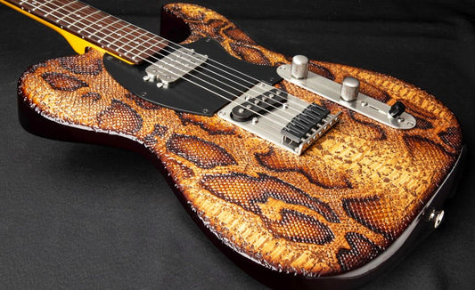 Custom Electric  Guitar snake skin