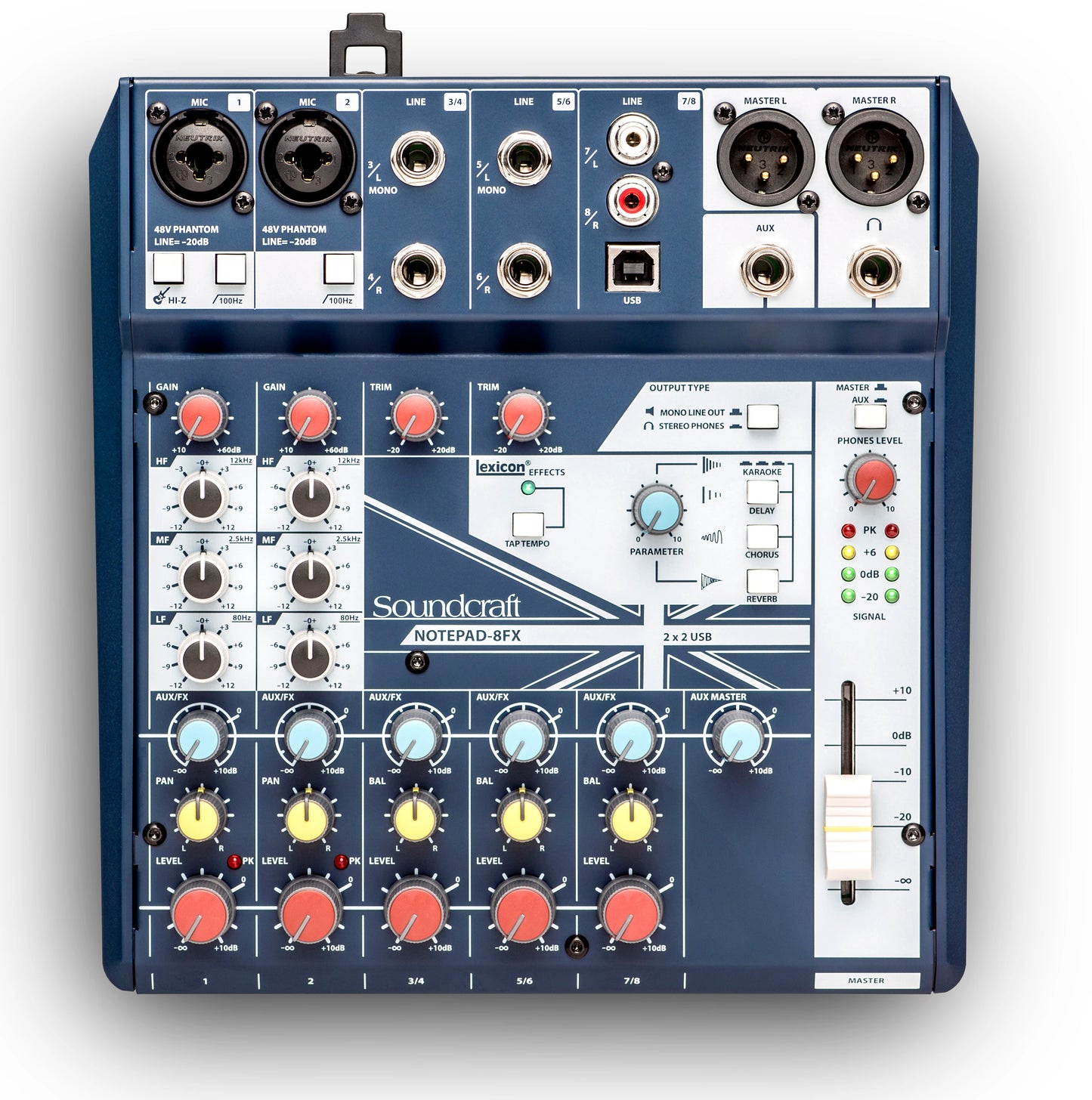 Soundcraft Notepad-8FX 8-channel analog mixer with USB and Lexicon effects