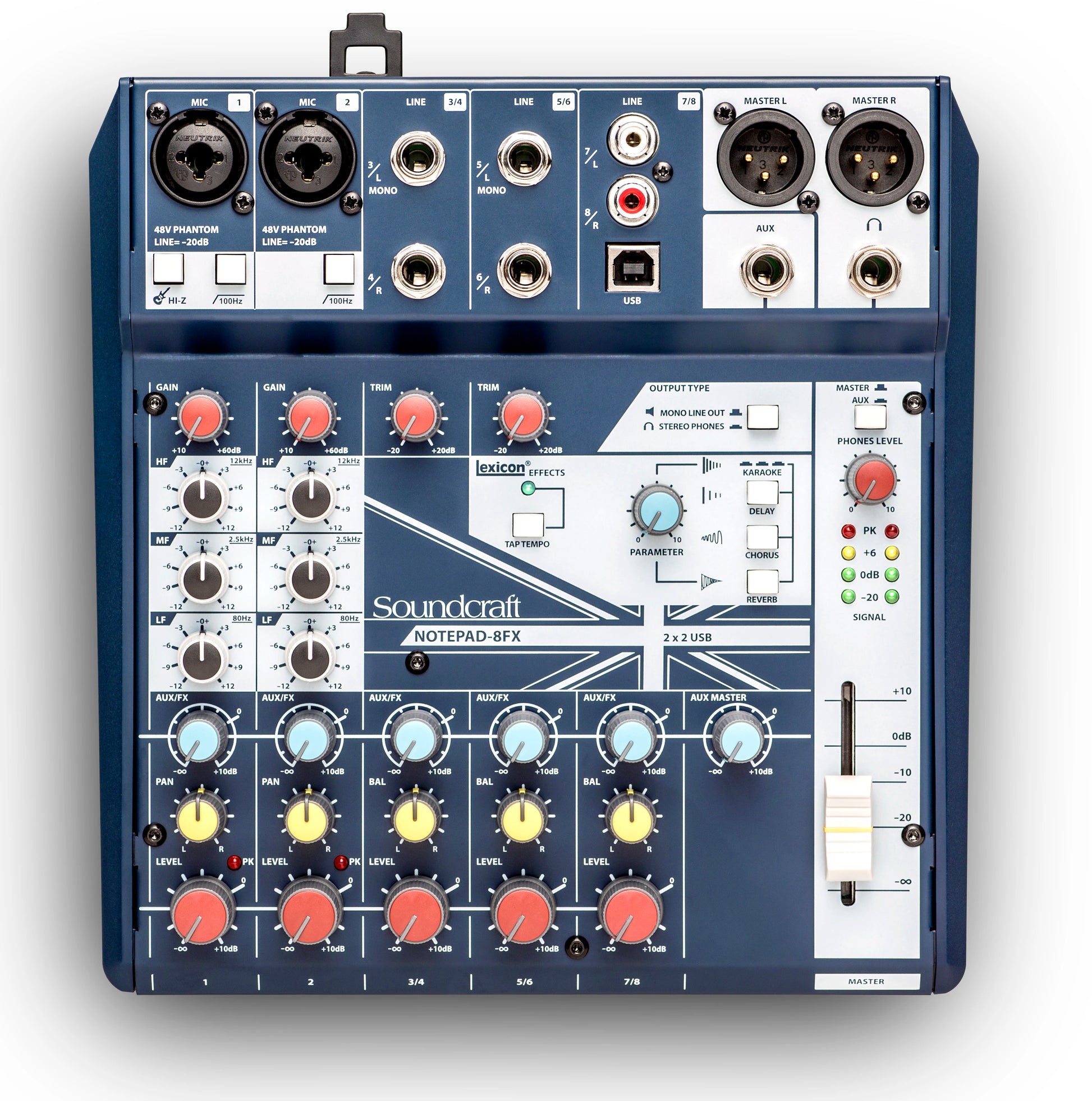Soundcraft Notepad-8FX 8-channel analog mixer with USB and Lexicon effects